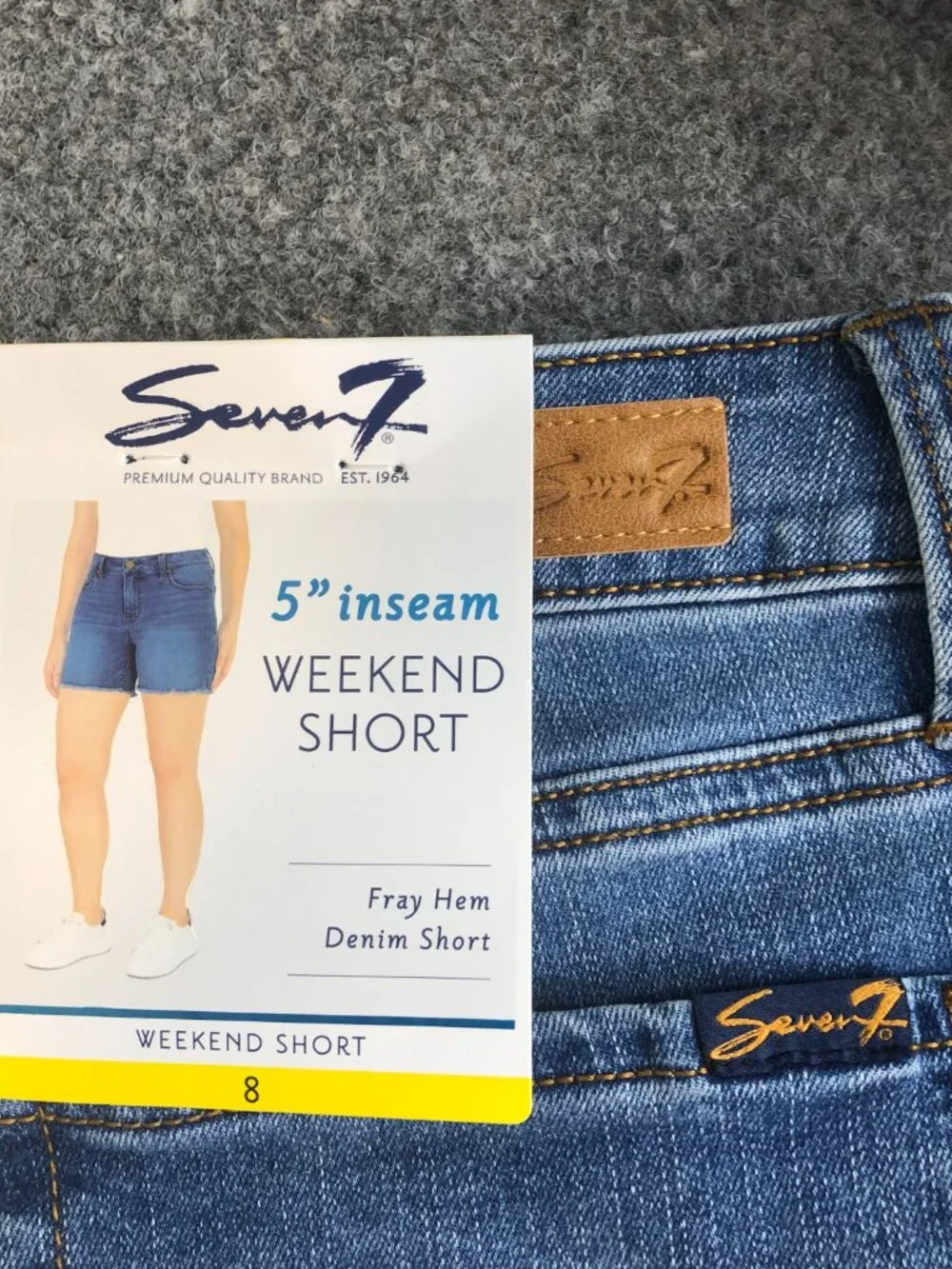Seven7 Shorts Womens 8 Weekend Short 5" Inseam Fray Hem Light Wash Mid Rise - Picture 9 of 10